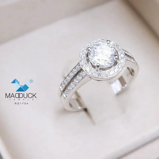Women's ring – CZ in 9K white gold by Madduck Jewels