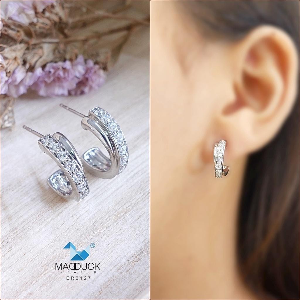 Luxury 925 Silver Drop Earrings with CZ – line-curve-Shaped Design