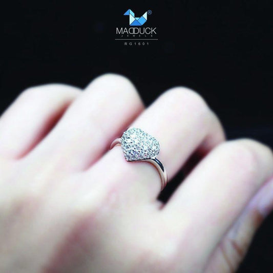 Women's ring – CZ in 9K white gold by Madduck Jewels