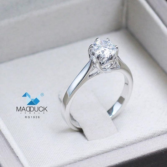 Women's ring – CZ in 9K white gold by Madduck Jewels