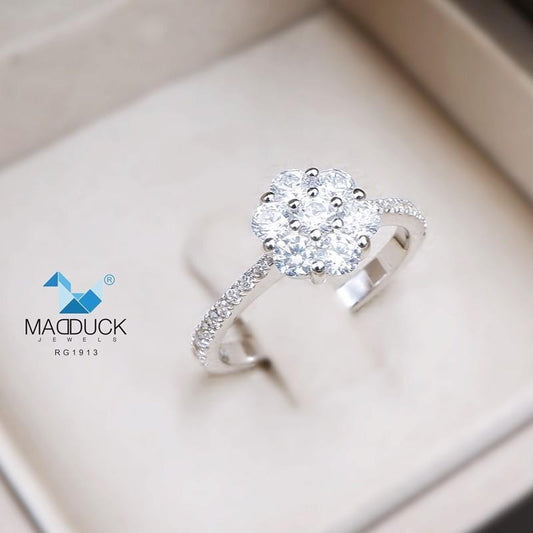 Women's ring – CZ in 9K white gold by Madduck Jewels