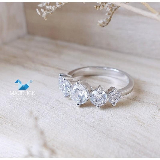 Women's ring – CZ in 9K white gold by Madduck Jewels
