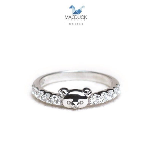 Women's ring – CZ in 9K white gold by Madduck Jewels