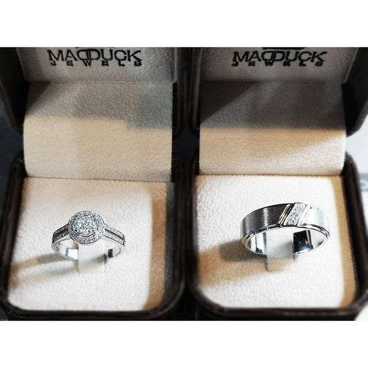 Couple ring set – CZ in 925 silver by Madduck Jewels