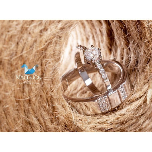 Couple ring set – CZ in 925 silver by Madduck Jewels