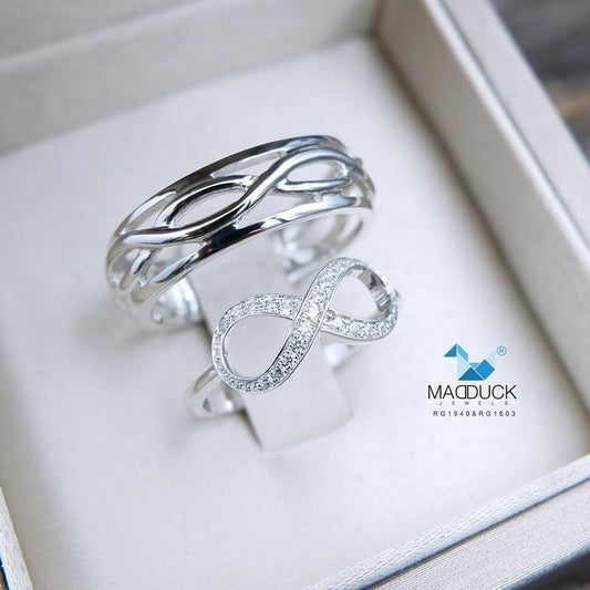 Couple ring set – CZ in 925 silver by Madduck Jewels