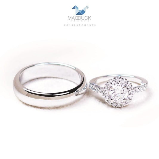 Couple ring set – CZ in 925 silver by Madduck Jewels