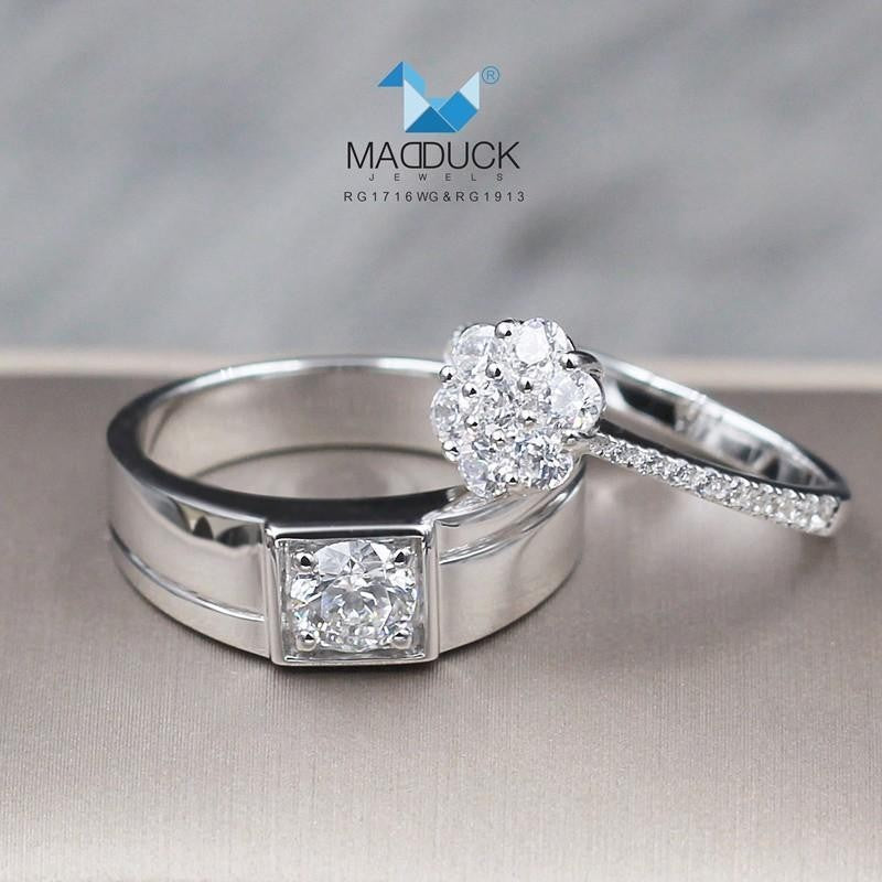 Couple ring set – CZ in 925 silver by Madduck Jewels