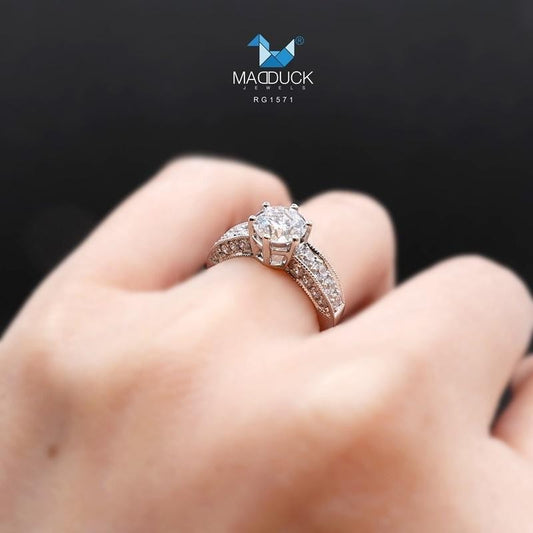 Women's ring – CZ in 9K white gold by Madduck Jewels