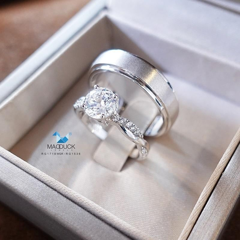 Couple ring set – CZ in 925 silver by Madduck Jewels