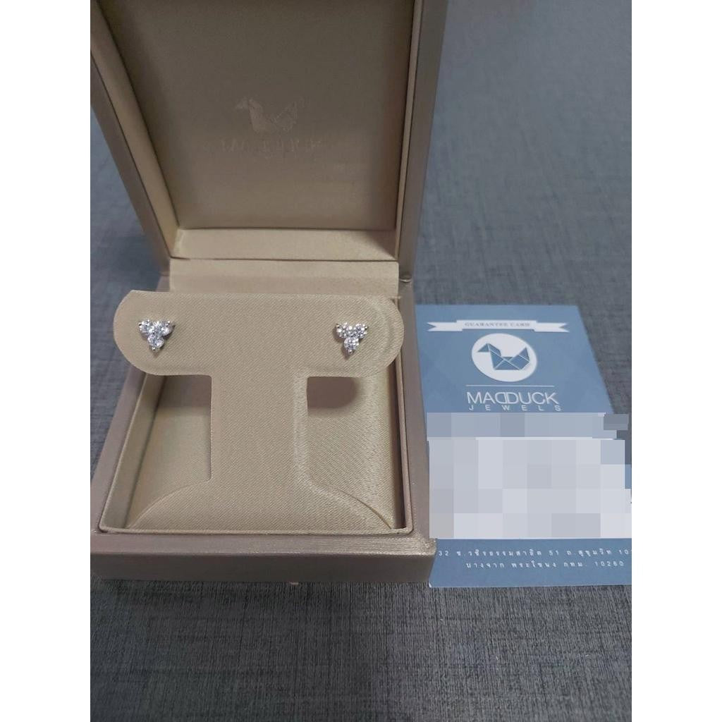 Minimalist CZ Stud Earrings in 925 Silver – Triangle Design