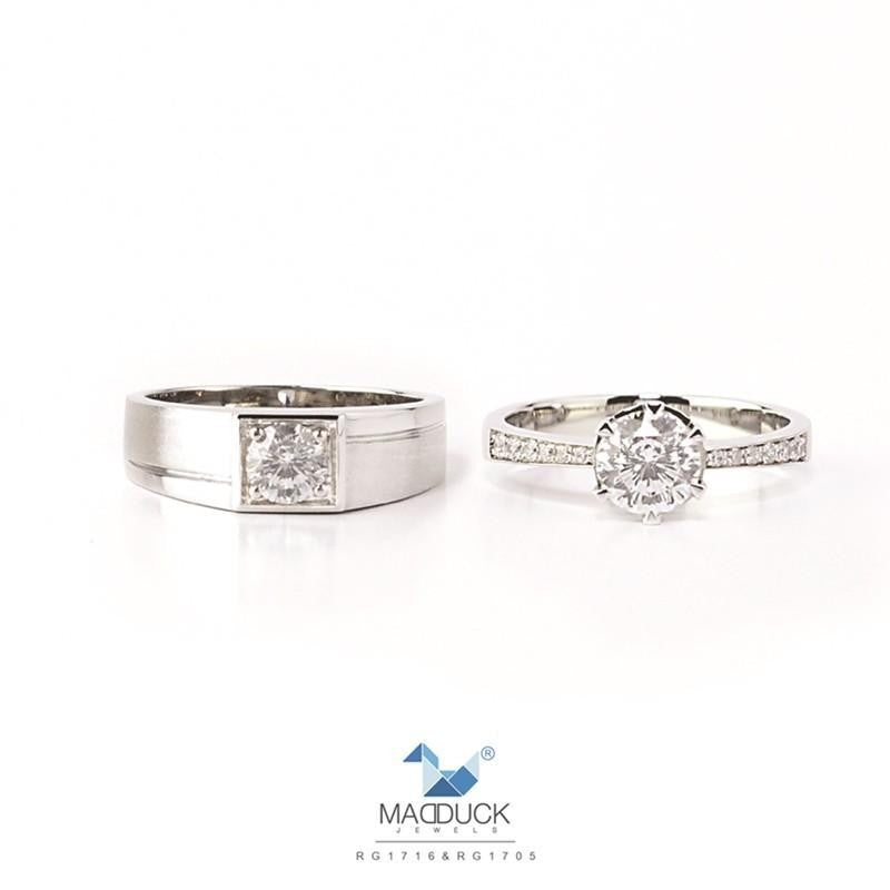 Couple ring set – CZ in 925 silver by Madduck Jewels
