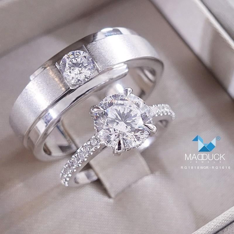 Couple ring set – CZ in 925 silver by Madduck Jewels