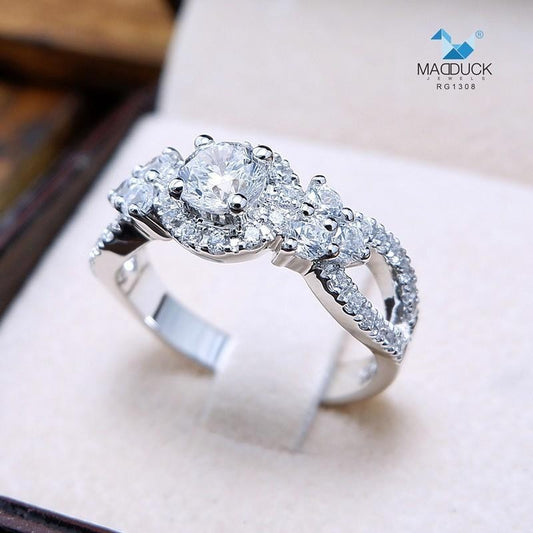 Women's ring – CZ in 9K white gold by Madduck Jewels