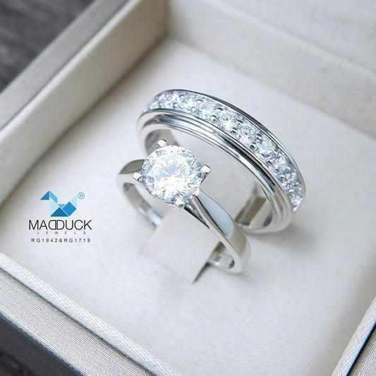 Couple ring set – CZ in 925 silver by Madduck Jewels