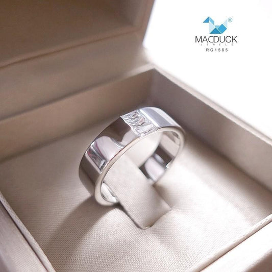 Men's ring – CZ in 9K white gold by Madduck Jewels