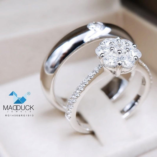 Couple ring set – CZ in 925 silver by Madduck Jewels