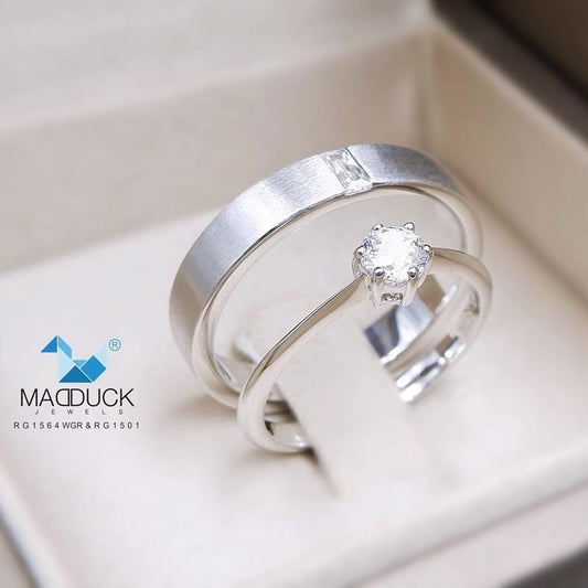 Couple ring set – CZ in 925 silver by Madduck Jewels