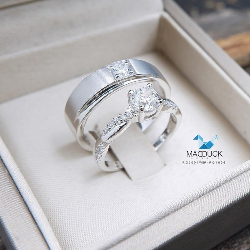 Couple ring set – CZ in 925 silver by Madduck Jewels
