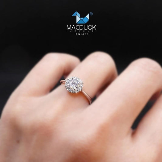 Women's ring – CZ in 9K white gold by Madduck Jewels