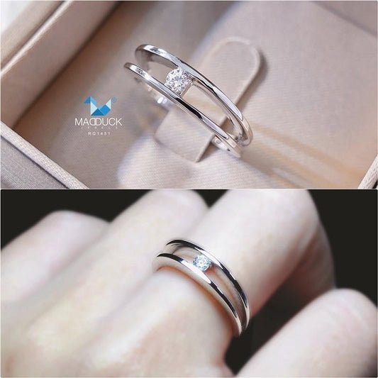 Women's ring – CZ in 9K white gold by Madduck Jewels