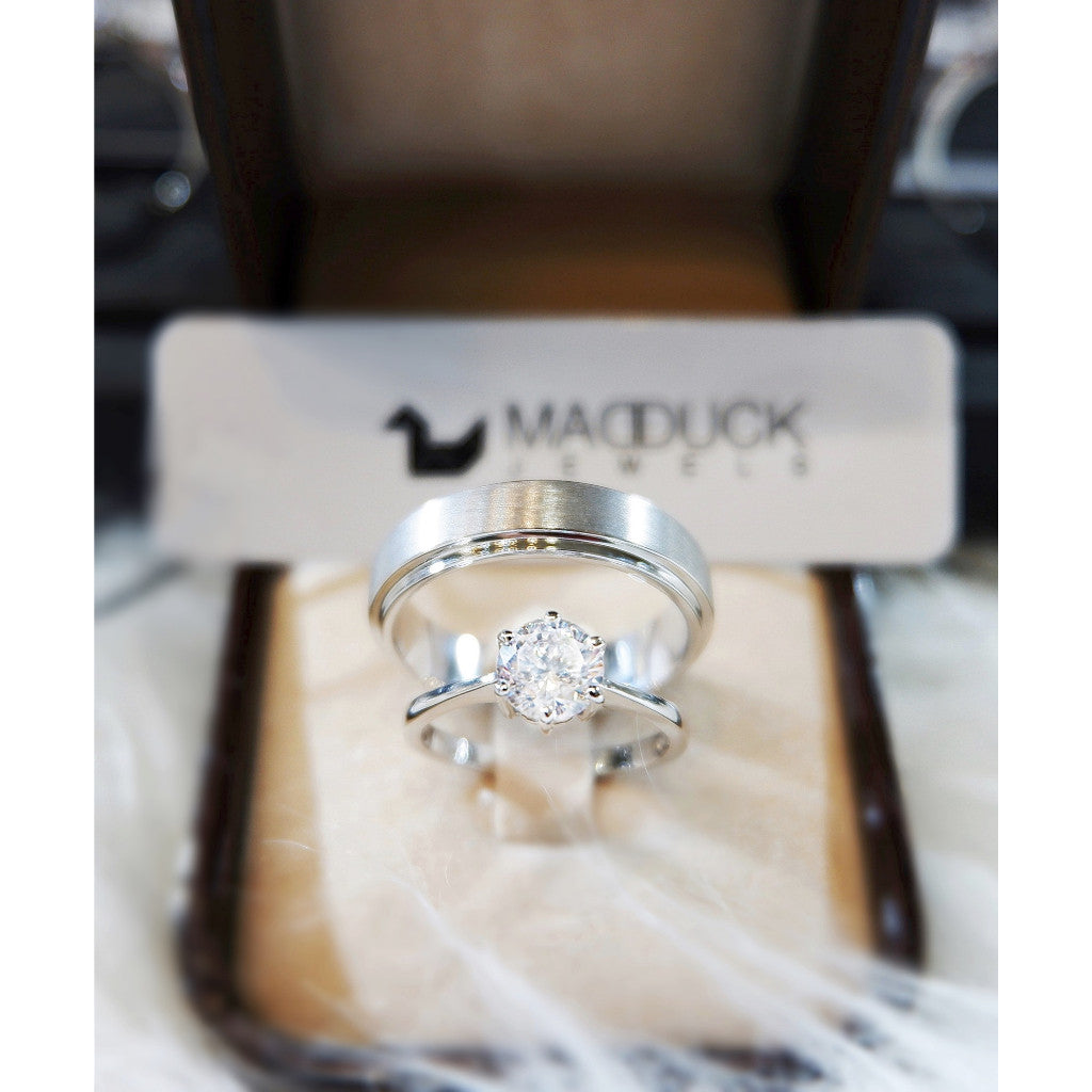 Couple ring set – CZ in 925 silver by Madduck Jewels