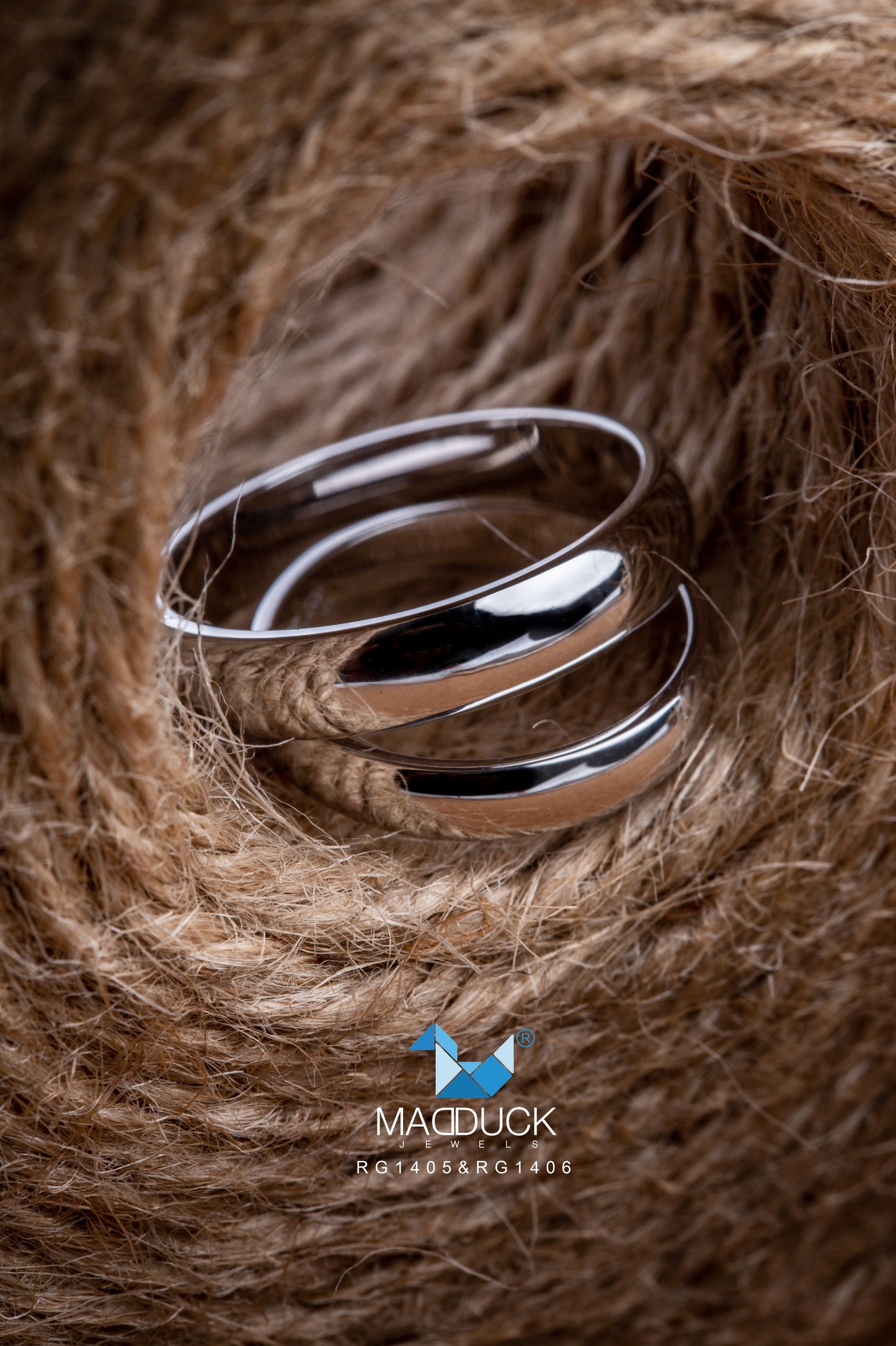 Madduckjewels แหวนเงินแท้ ชุบโรเดียม RG1405-RG1406