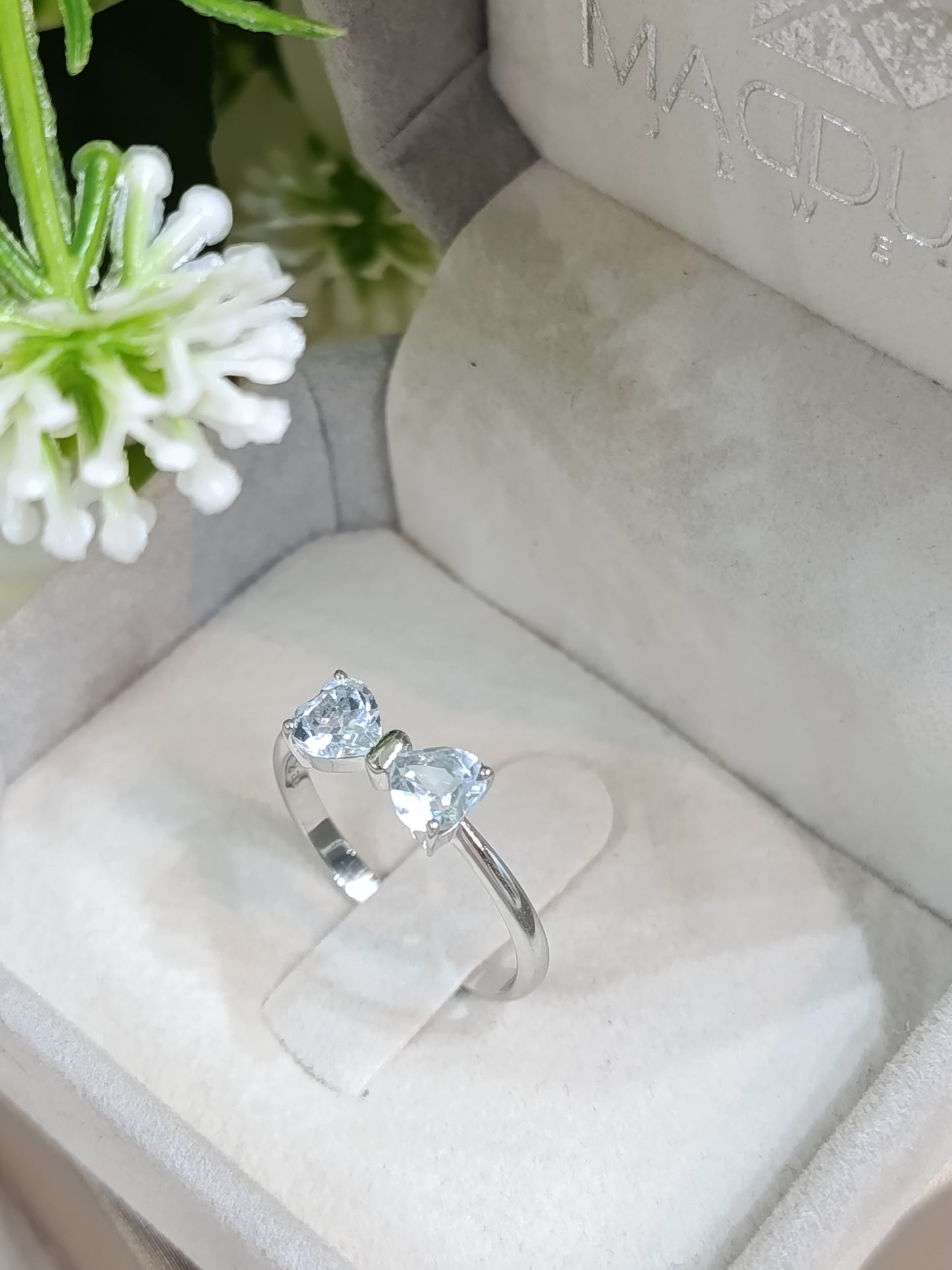 Heart Cubic Zirconia / Sterling Silver 925 Ring / Rhodium plated Nickel-Free / MadDuckJewels RG1811