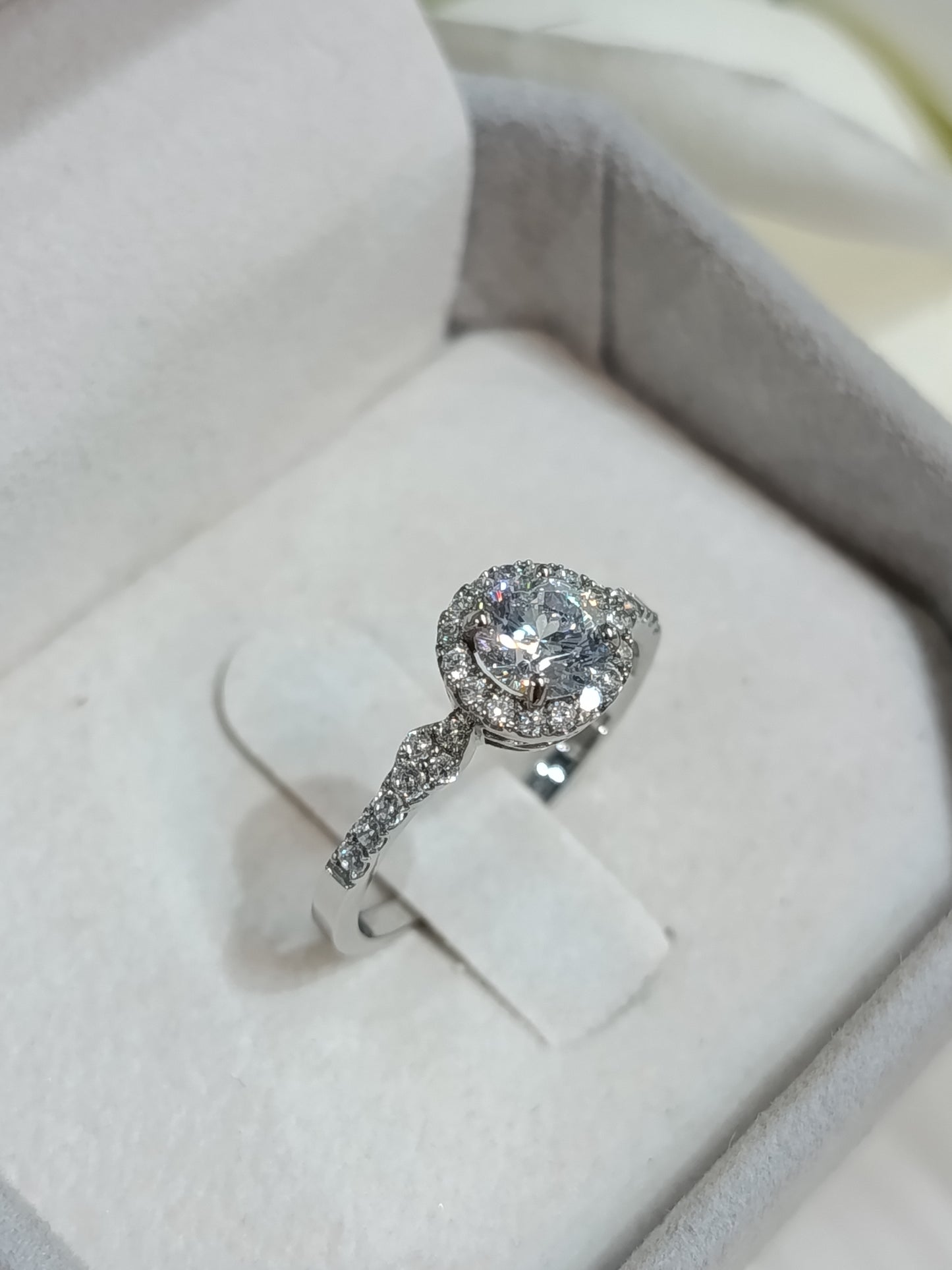Cubiz Zirconia Sterling Silver 925 couple Rings with Rhodium plated / RG2101-RG1735
