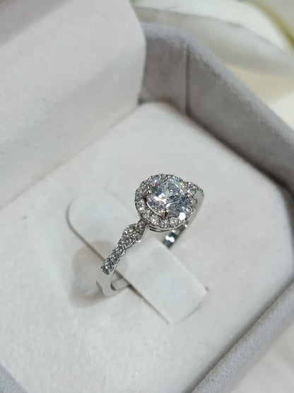 Cubiz Zirconia Sterling Silver 925 couple Rings with Rhodium plated / RG2101-RG1735