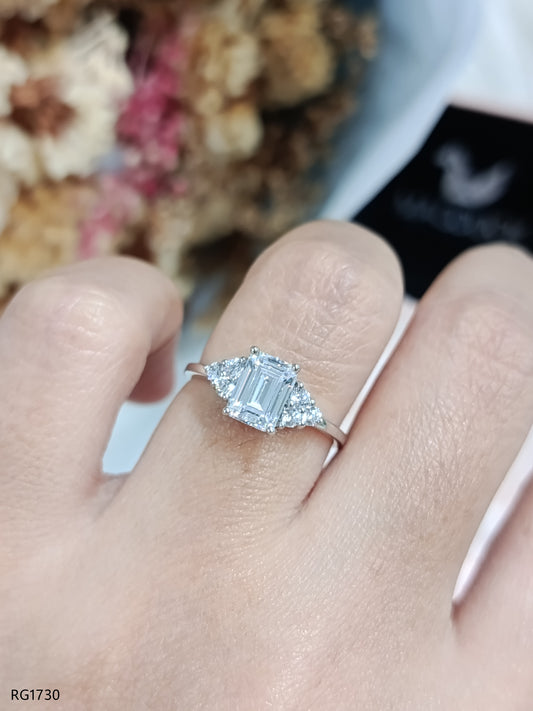 MadDuckJewels Sterling Silver 925 Engagement & Wedding Ring – CZ / Moissanite / Lab-Grown Diamond – Rhodium Plated, Nickel-Free – RG1730