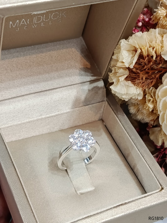 Madduckjewels แหวนเงินแท้ เพชร CZ ชุบโรเดียม RG1810