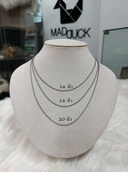 Madduckjewels จี้พลอยแท้ลอนดอนบลูโทปาซ (London Blue Topaz) ตัวเรือนเงินแท้ ชุบโรเดียม พร้อมสร้อยคอ Titanium PD2102SB