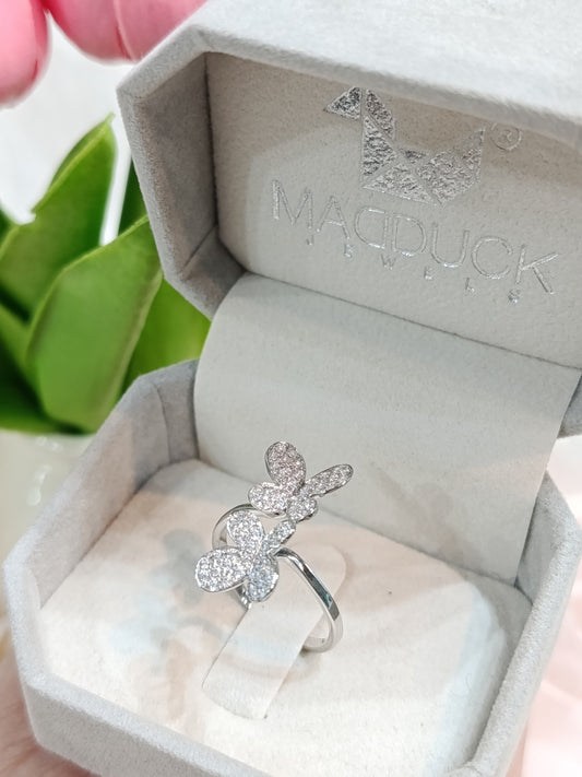 Madduckjewels แหวนเงินแท้ เพชร CZ ชุบโรเดียม RG1320