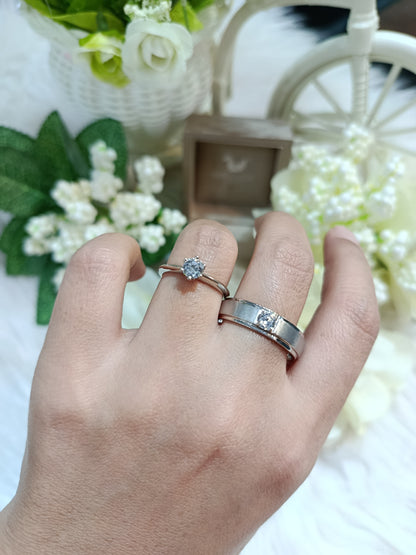 Madduckjewels แหวนเงินแท้ เพชร CZ ชุบโรเดียม RG1418WGR-RG1544