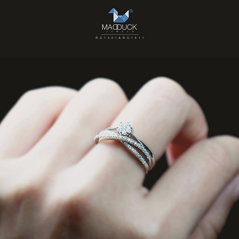 Cubic Zirconia / Sterling Silver 925 Ring / Rhodium plated Nickel-Free / MadDuckJewels RG1611-RG1501