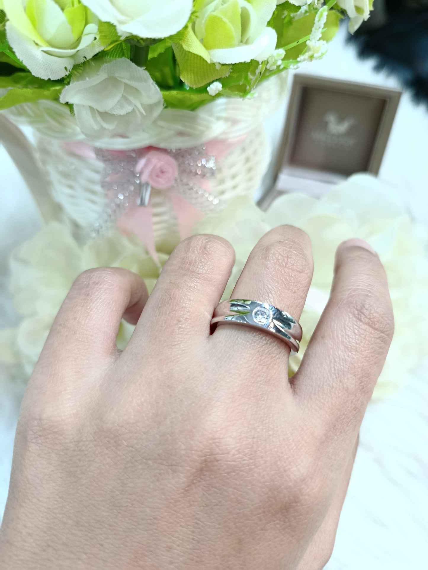 Madduckjewels แหวนเงินแท้ เพชร CZ ชุบโรเดียม RG1520