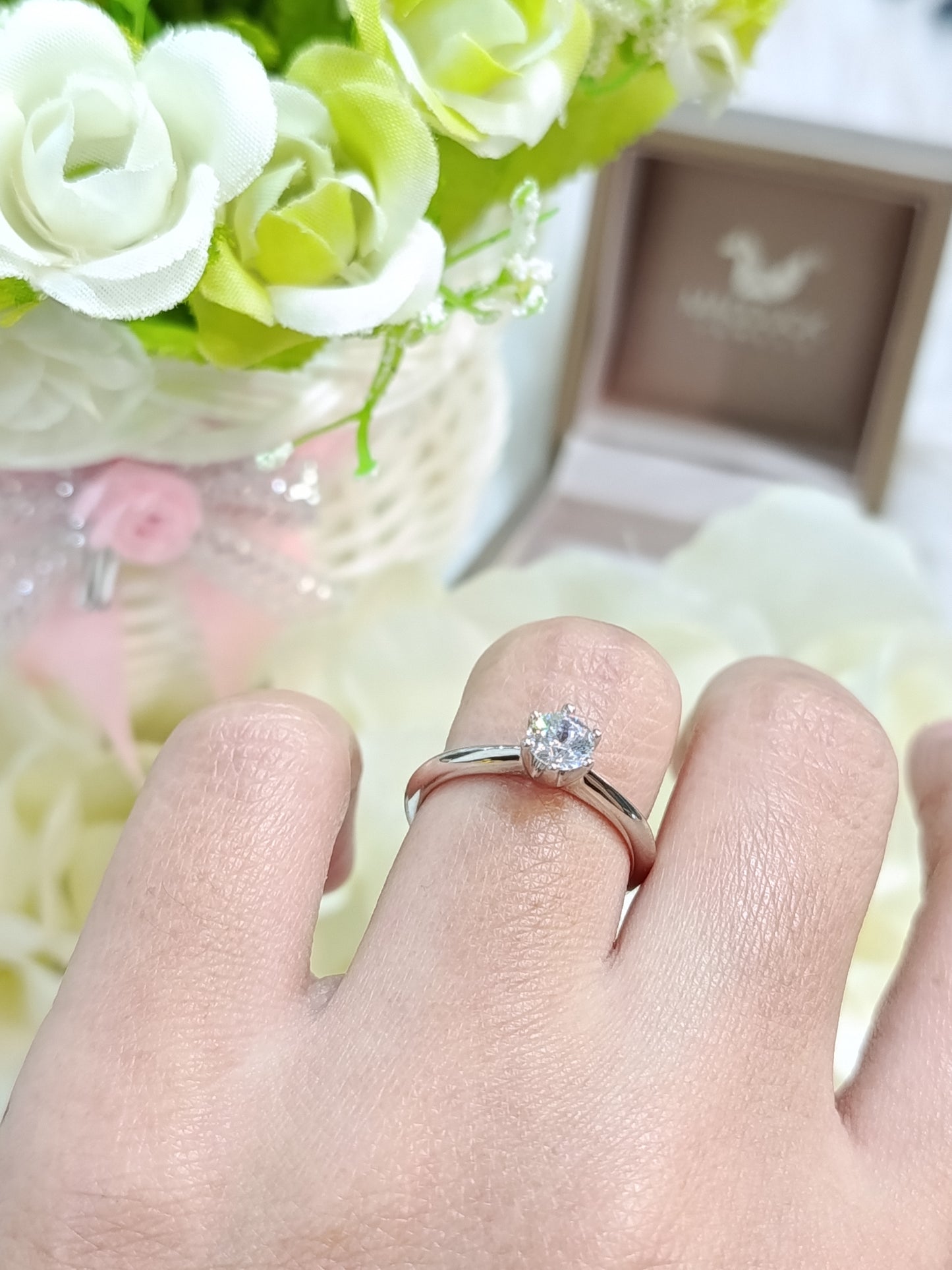 Madduckjewels แหวนเงินแท้ เพชร CZ ชุบโรเดียม RG1544