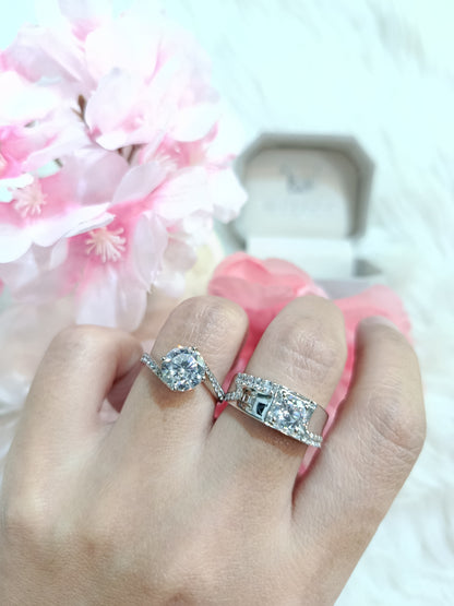 Madduckjewels แหวนเงินแท้ เพชร CZ ชุบโรเดียม RG1559-RG1613