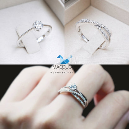 Cubic Zirconia / Sterling Silver 925 Ring / Rhodium plated Nickel-Free / MadDuckJewels RG1611-RG1501