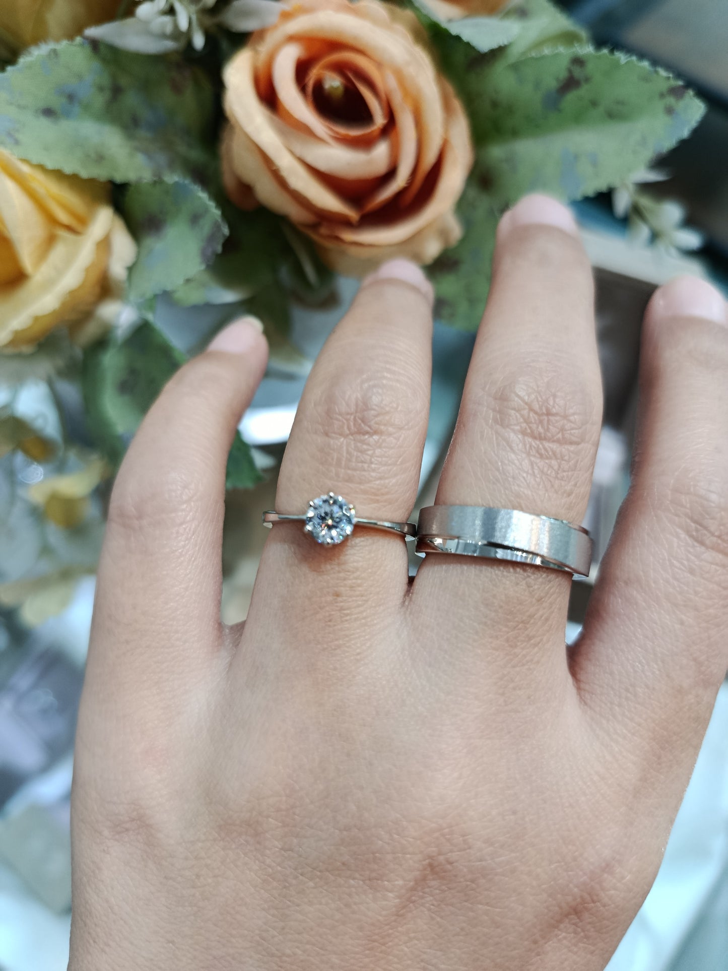 Madduckjewels แหวนเงินแท้ เพชร CZ ชุบโรเดียม RG1728WGR-RG1505