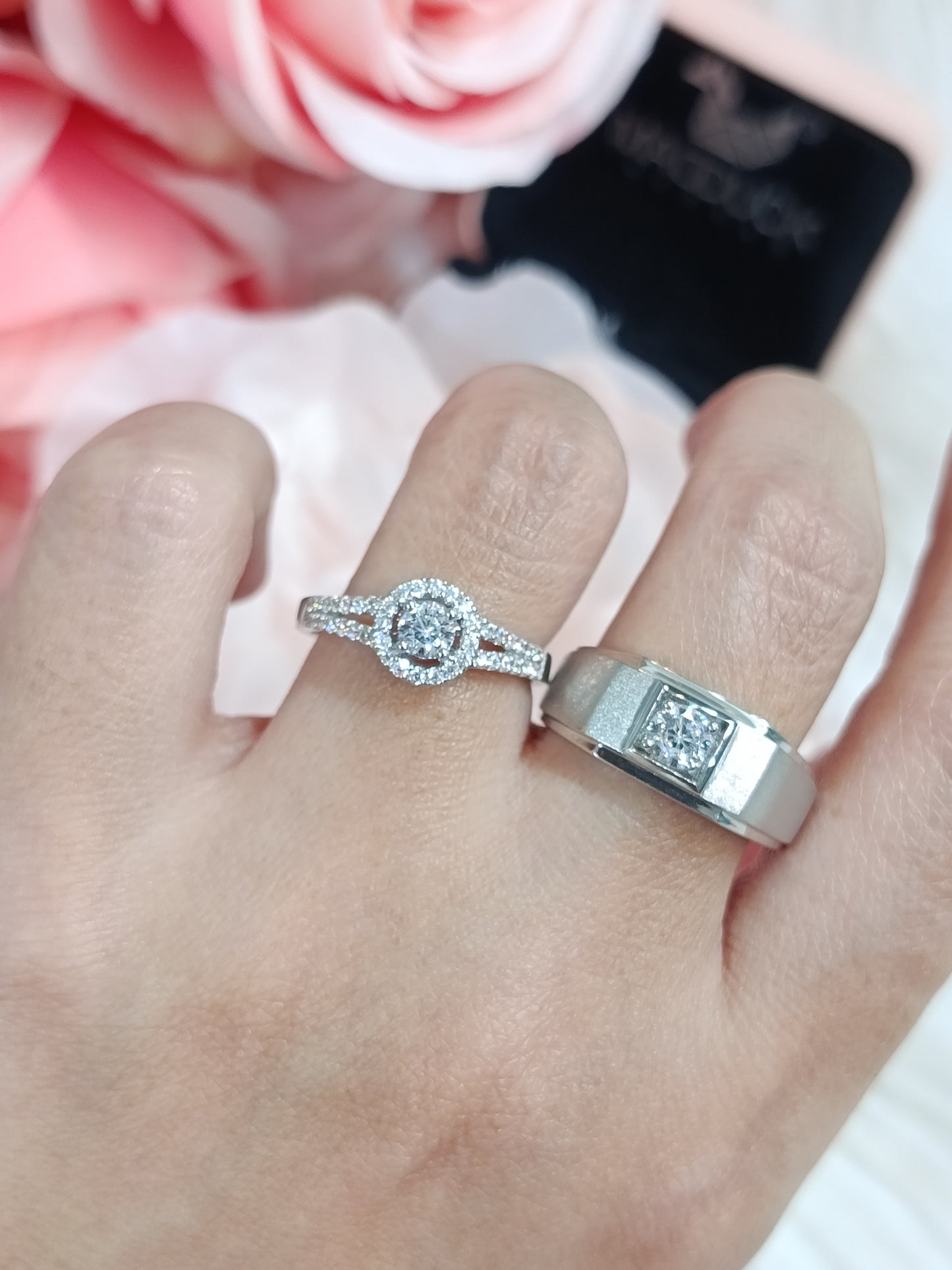 Madduckjewels แหวนเงินแท้ เพชร CZ ชุบโรเดียม RG1826WGR-RG1531