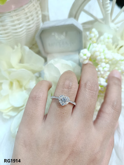 Madduckjewels แหวนเงินแท้ เพชร CZ ชุบโรเดียม RG1914