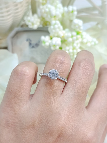 Madduckjewels แหวนเงินแท้ เพชร CZ ชุบโรเดียม RG2203