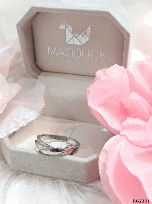 Madduckjewels แหวนเงินแท้ ชุบโรเดียม RG2301