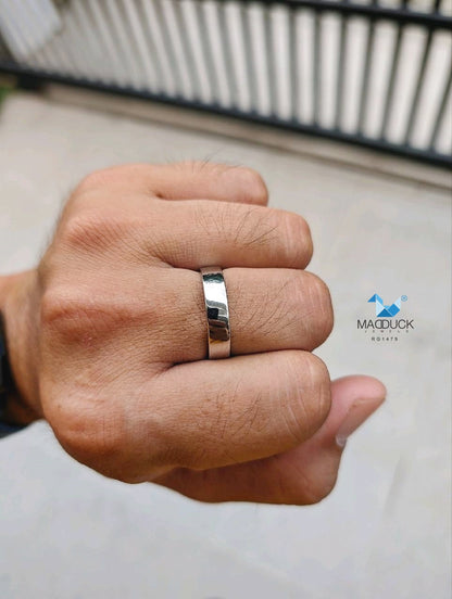 Sterling Silver 925 Ring / 6.0 mm. Comfort fit / Wedding band / Rhodium plated Nickel-Free / MadDuckJewels RG1479