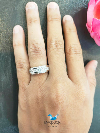 MadDuckJewels Sterling Silver 925 Engagement & Wedding Ring – CZ / Moissanite / Lab-Grown Diamond – Rhodium Plated, Nickel-Free – RG1625
