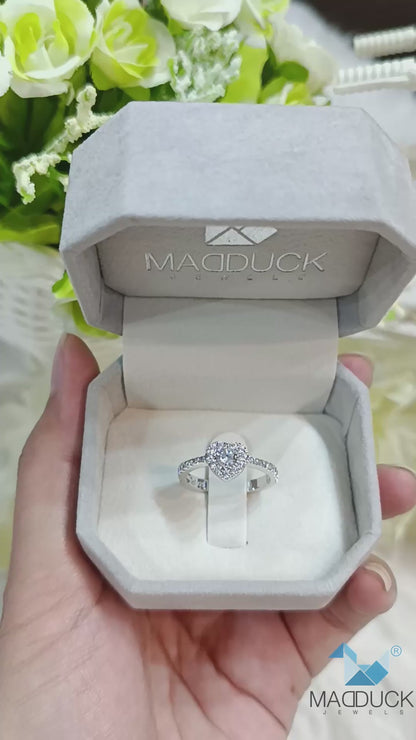 Madduckjewels แหวนเงินแท้ เพชร CZ ชุบโรเดียม RG1914