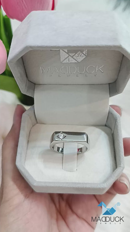 Madduckjewels RG2109 แหวนเงินแท้ 925 CZ / โมอิส (Moissanite) / เพชรแลป (Lab Grown) ชุบโรเดียม แหวนแต่งงาน แหวนหมั้น