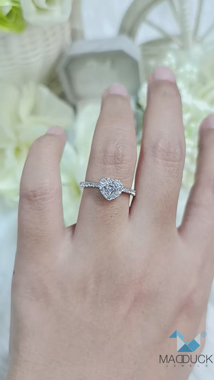 Madduckjewels แหวนเงินแท้ เพชร CZ ชุบโรเดียม RG1914